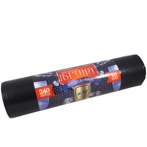 Мешок дмусора ПВД 240 л (10 шт.) рулон 2-х слойный БРОНЯ (17 шт.) ВР-0013