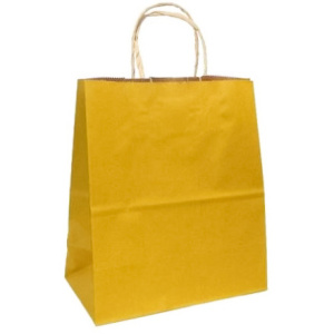 Пакет бумажный с кручеными ручками 220х120х250  80 гр с печатью Yellow (25250 шт.) 111606