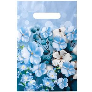 Пакет с прорубной ручкой ПВД 20х30 (30 мкм) Лазурь (1002000 шт.) Интерпак