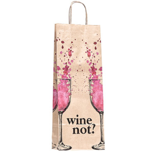 Пакет бумажный с кручеными ручками 150х80х390 крафт 80 г с печатью ВайНот (25150 шт.)