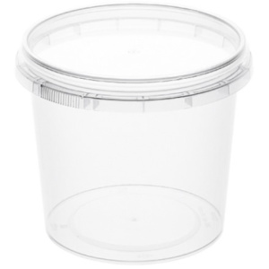 Контейнер круглый 365 мл (Н-81, D-95) упорное кольцо+конт.замок (160 шт.) ВЗЛП комплект 1210кпN