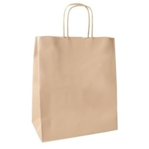 Пакет бумажный с кручеными ручками 280х240+140 крафт (300 шт.)