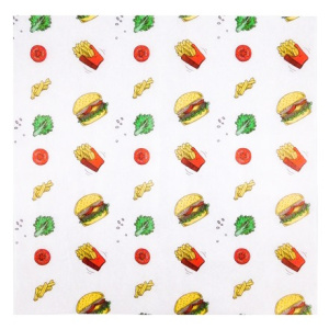 Бумага оберточная пищевая 305х305 Гамбургер Жиростойкая (5003000 шт.) 108-023