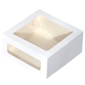 Короб для торта CAKE II Window White 220х220х100 мм ForGenika (1590 шт)