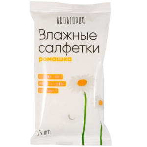 Салфетки влажные  (15 шт.) Акватория Ромашка (1120 шт.)