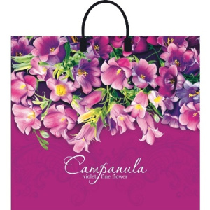 Пакет с пластиковой ручкой ПВД 38х35 (90 мкм) Колокольчики лам. (10100 шт.) Интерпак