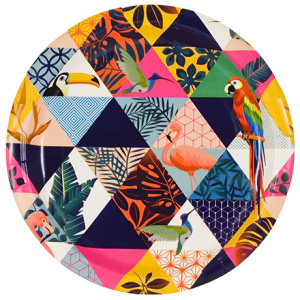 Тарелка картонная d-230 ламинированная с бортом Птицы (50500 шт.) ИнтроПластик