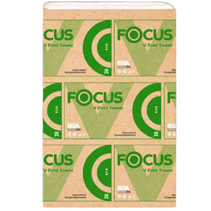 Полотенца бумажные V-сложение 1сл. (250 л.) FOCUS ECO (115 пачек) 5049976