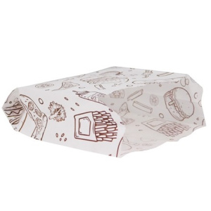 Пакет бумажный 120х100+40 белый с печатью Жиростойкий (1002500 шт.)