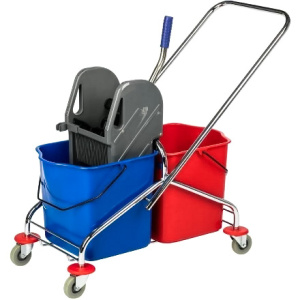 Уборочная тележка двухведёрная 2х25 с отжимом (12 шт.)