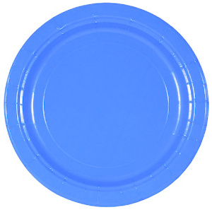 Тарелка картонная d-230 ламинированная с бортом Blue (50500 шт.) ИнтроПластик