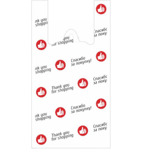 Пакет-майка ПНД 24+12х45 (10 мкм) Спасибо за покупку СОЮЗ ПАКЕТ (1002000 шт.)