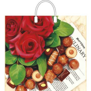 Пакет с пластиковой ручкой ПВД 38х35 (90 мкм) Марципан лам. (10100 шт.) Интерпак