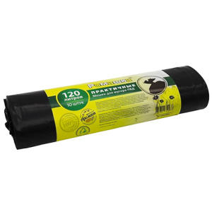 Мешок дмусора ПВД 120 л (10 шт.) рулон ПРАКТИЧНЫЕ (120 шт.) ВР-0062(МН)