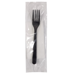 Набор Премиум Вилка черная, салфетка (1400 шт.) Н21-009