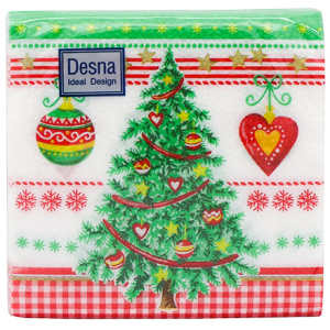 Салфетка 24х24 (1 сл.) 40 Desing НГ Новогодняя ель (132 шт.) 57540