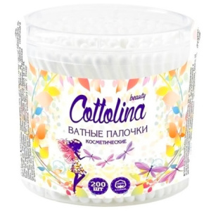 Палочки ватные в стакане (200 шт.) Cottolina (154 шт.)