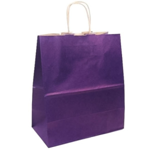 Пакет бумажный с кручеными ручками 220х120х250  80 гр с печатью Dark Violet (25250 шт.) 111804