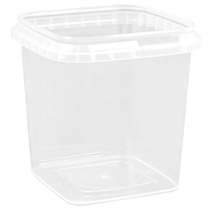 Контейнер квадратный  280 мл КУБ упорное кольцо+конт.замок (77х77х81) Перинт (496 шт.) бк