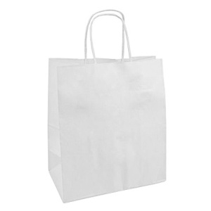 Пакет бумажный с кручеными ручками 250х220+120 Белый (250 шт.)