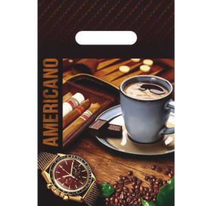 Пакет с прорубной ручкой ПВД 20х30 (30 мкм) Американо (1002000 шт.) Интерпак