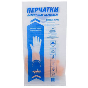Перчатки резиновые КРИЗ M (1 пара) (1200 шт.) Россия