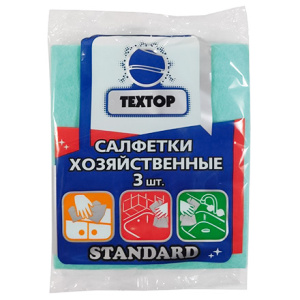 Салфетка вискозная 30х35 (3 шт.) Стандарт Textop желтыезеленые (1150 шт.)