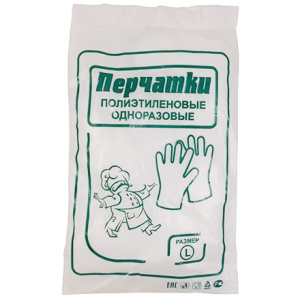 Перчатки одноразовые ПНД (100 шт.) размер L Поваренок (1100 шт.)