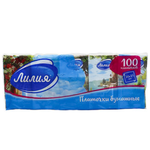 Платочки бумажные 2 сл. Лилия 10 л. (10240 шт.) 2965