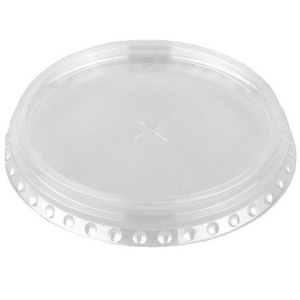 Крышка к стакану ПЭТ плоская с крест.отверст. D-95мм, h-40мм СтиролПласт  (501000 шт.)