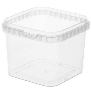 Контейнер квадратный 1000 мл (126х126х101) упорное кольцо+конт.замок (160 шт.) ВЗЛП комплект 1533кп