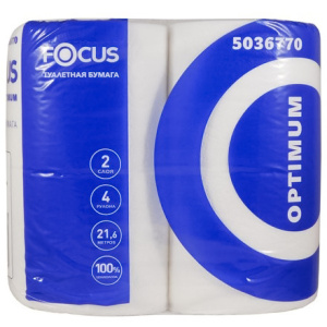 Туалетная бумага 2 сл. 4 шт. Focus Белая (114 шт.) арт.5036770
