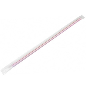 Трубочки дкоктейля  MILK полосатые без изгиба в ИНД.ПЭ УПАКОВКЕ 5х210 мм (250 шт.) (120 упак.)