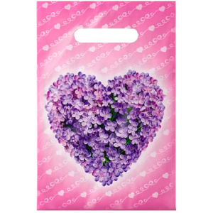 Пакет с прорубной ручкой ПВД 20х30 (30 мкм) Сердечко (1002000 шт.) Интерпак