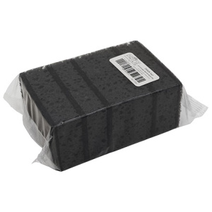 Губка дпосуды КРУПНОПОРИСТАЯ с чистящим слоем ЧЕРНАЯ (5 шт.) Прайд 95х65х30 (130 шт.)