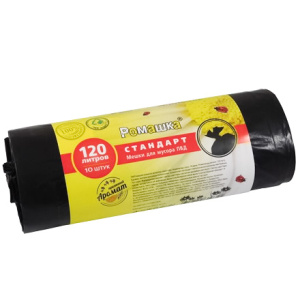 Мешок дмусора ПВД 120 л (10 шт.) рулон СТАНДАРТ (117 шт.) ВР-0065Б