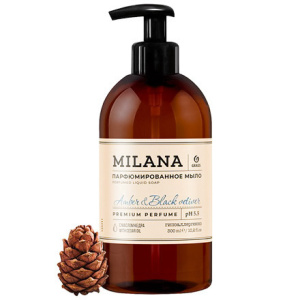 Мыло жидкое 0,3 л парфюмированное Milana Amber&Black Vetiver GRASS (16 шт.) 125711