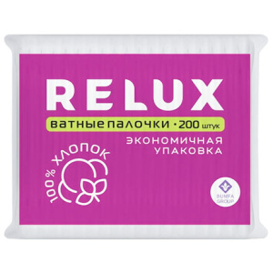 Палочки ватные в  пп (200 шт.) RELUX (128 шт.) 117582 1