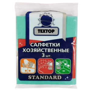 Салфетка вискозная 30х35 (3 шт.) Стандарт Textop голубые (1150 шт.)