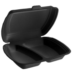 Ланч-бокс 2-секц. (247х206х35) ЮжуралПак 82 LB (200 шт.) ЧЕРНЫЙ