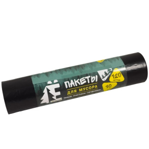 Мешок дмусора ПВД 120 л (10 шт.) рулон Ё-РОМАШКА (135 шт.) ЕЛР-ВР-120-1035Ч