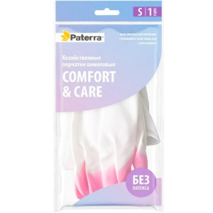 Перчатки виниловые ХОЗЯЙСТВЕННЫЕ Paterra S (1 пара) (124 шт.) 402-927