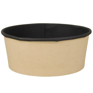 Упаковка круглая  750 мл Round Bowl ДНО BLACK WOOD d-150, h-61  (45270 шт.) OSQ