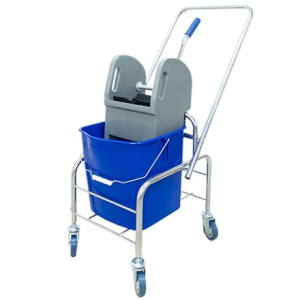 Уборочная тележка одноведерная 25 л с отжимом без корзины на колесах (1 шт.) Турция