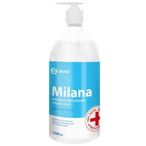 Мыло жидкое 1,0 л антибакт. Milana с дозатором GRASS (16 шт.) 125435
