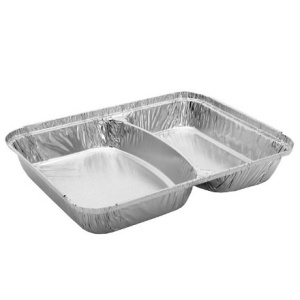 402-696 к 410-001 Форма алюм.прямоуг.L-край 2х-секц. (227х177мм,h-30 мм,V-840мл)(50400 шт.) 1