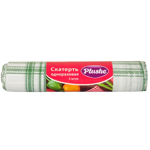 Скатерть в рулоне ПВД 110х180 (25 мкм) Клетка (5 шт.) (130 шт.) Plushe