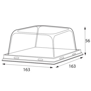 Упаковка квадратная SmartPack 800 крышка КУПОЛЬНАЯ 163х163х56 (50200 шт.) OSQ 2
