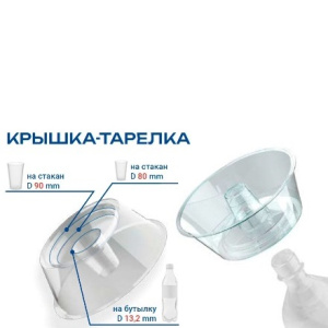 Снек-тарелка (на стаканы 8090мм+бутылкуПЭТ) прозрачная с отверстием под трубочку Перинт (192 шт.) 2
