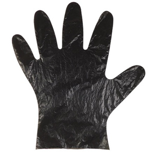 Перчатки одноразовые ПНД (100 шт.) 60 гр., размер L ЧЕРНЫЕ (1100 шт.) Элпак 2